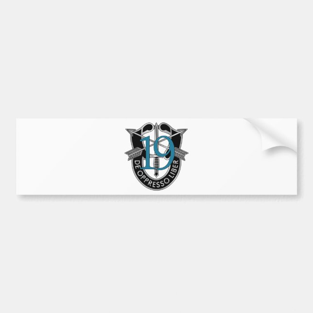 19th Special Forces Group Crest Bumper Sticker (Front)