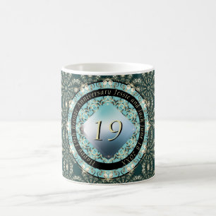 19th Wedding Anniversary Acquamarine Medallion Cof Coffee Mug