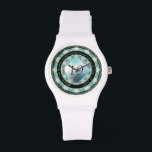 19th Wedding Anniversary Acquamarine Watch<br><div class="desc">Ok, you're looking for a watch, she loves mandalas and striking bold designs AND it's their 19th wedding anniversary? Then you've found the perfect watch to "gift" her, exclusively at my shop at Zazzle!</div>