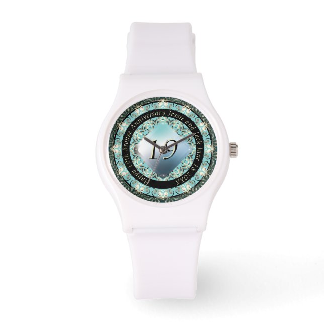 19th Wedding Anniversary Acquamarine   Watch (Front)