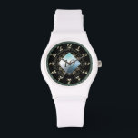 19th Wedding Anniversary Acquamarine   Watch<br><div class="desc">Ok,  you're looking for a watch,  she loves mandalas and striking bold designs AND it's their 19th wedding anniversary? Then you've found the perfect watch to "gift" her,  exclusively at my shop at Zazzle!</div>