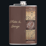 19th Wedding Anniversary Dark Bronze  Hip Flask<br><div class="desc">This design is made up of my rose heart graphics together with your anniversary year and "bronze" written in calligraphic font as a design element. I am available to help you with any new design or customisation you wish,  just message me and I'll get right back!</div>