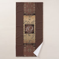 19th Wedding Anniversary Dark Bronze Monogram