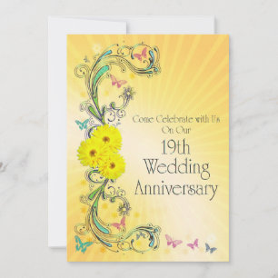 19th Wedding Anniversay Party Invitation