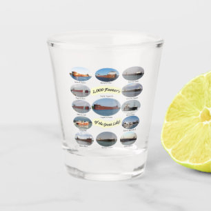 1,000 foot freighters on the Great Lakes Shot Glass