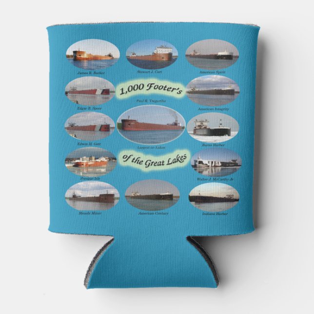 1,000 footers on the Great Lakes can cooler (Front)