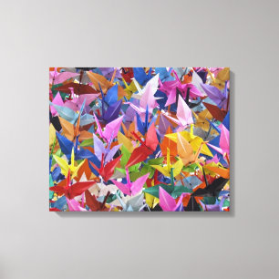 1,000 Origami Cranes 20" x 16" Wrapped Canvas