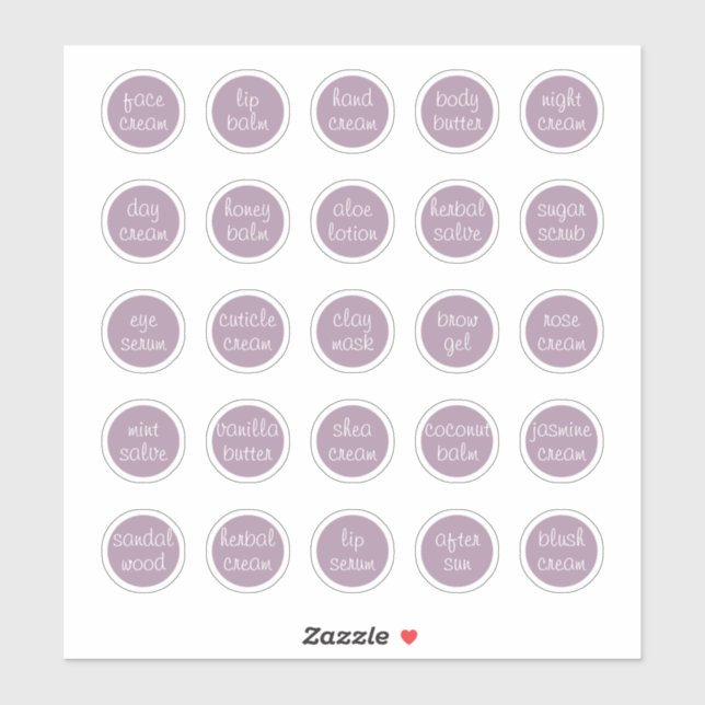 1.14" Lavender Customisable Mini Cosmetic Jar  (Sheet)