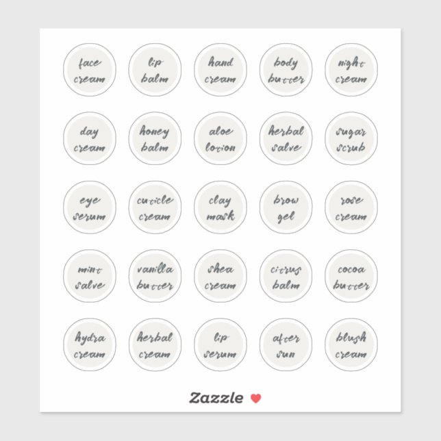 1.14" White Customisable Cosmetic Jar Cream Balm (Sheet)