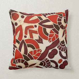 #1 1928 Deco glass panel from the Oviatt Building Cushion