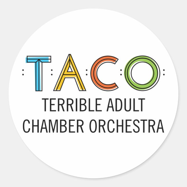 1 1/2" Classic Round TACO Stickers (20), Glossy (Front)