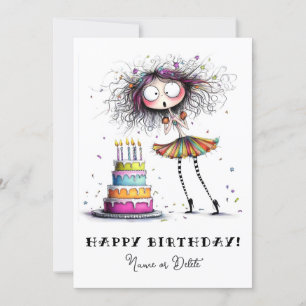 *_* 1 1 PHOTO NAME Birthday Personalize Whimsical Invitation