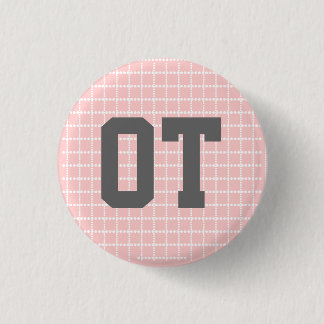 1.25" OT button - pink, grey & white