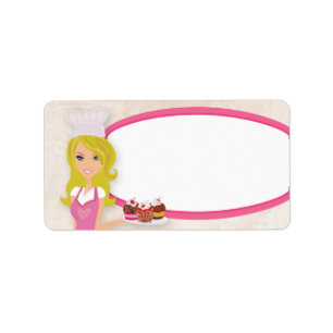 1.25"x2.75" Blonde Baker Pink Mailing Addres Label