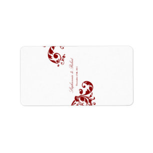 1.25"x2.75" Hershey's Miniature Crimson Red Floral Label
