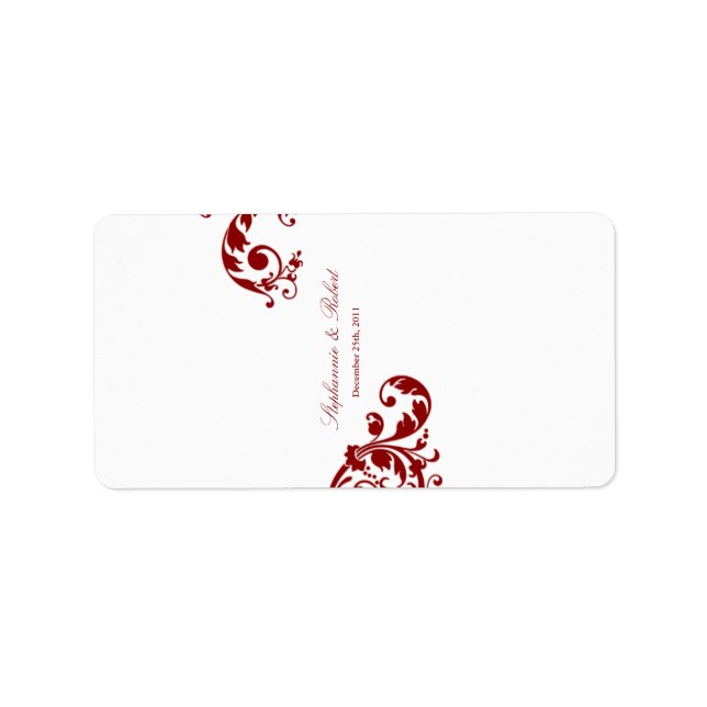 1.25"x2.75" Hershey's Miniature Crimson Red Floral Label (Front)
