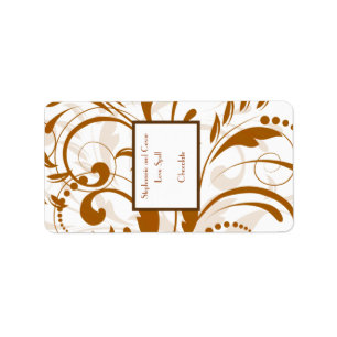 1.25"x2.75" Hersheys Miniature Damask Autumn Label