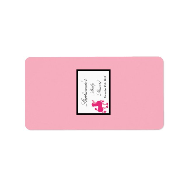 1.25"x2.75" Hershey's Miniature Pink Poodle Paris Label (Front)