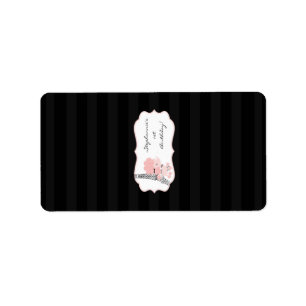 1.25"x2.75" Hershey's Miniature Pink Poodle Paris Label