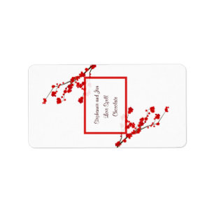 1.25"x2.75" Hersheys Miniature Red Cherry Blossom Label