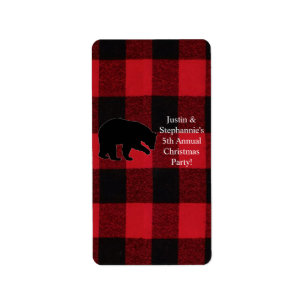 1.25"x2.75" Hershey's Miniature Red Plaid Blear Label