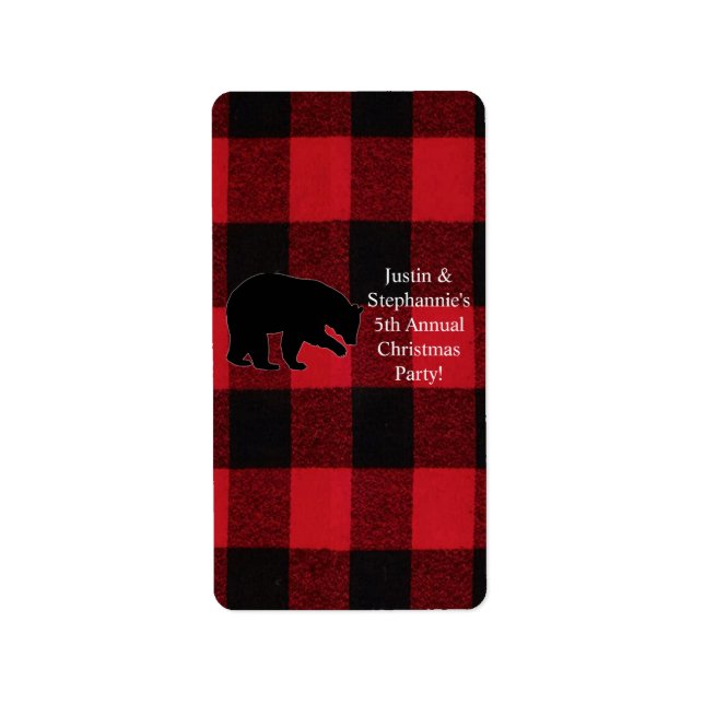 1.25"x2.75" Hershey's Miniature Red Plaid Blear Label (Front)