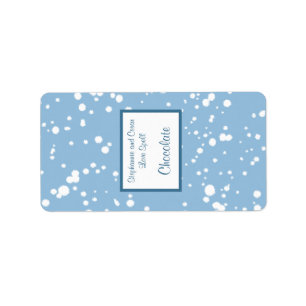 1.25"x2.75" Hersheys Miniature Winter Blue Christm Label