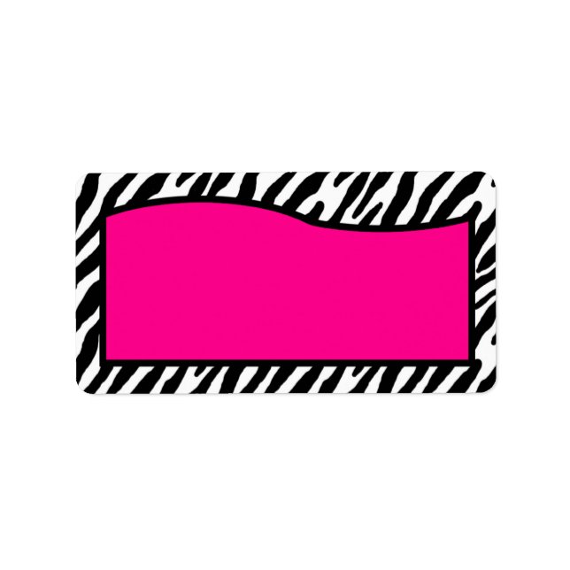 1.25"x2.75" Hot Pink Zebra Print Mailing Address Label (Front)