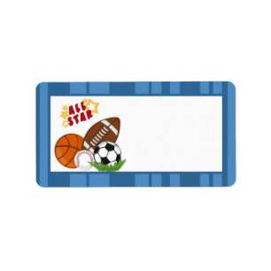 1.25"x2.75" Mailing Address All-Star Blue Label