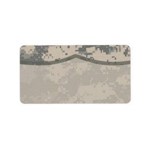 1.25"x2.75" Mailing Address ARMY ACU Uniform Camo Label