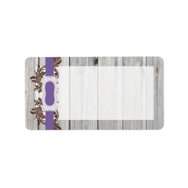 1.25"x2.75" Mailing Address Barn Wood Diamond Label (Front)