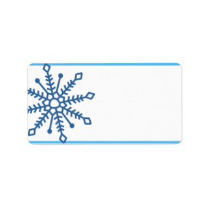 1.25" x2.75" Mailing Address Blue Tree / Snowflak Label