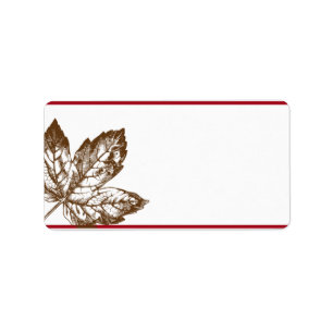 1.25"x2.75" Mailing Address Brown Leaves Label