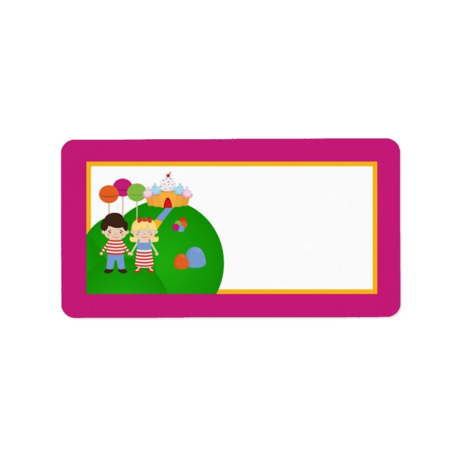 1.25"x2.75" Mailing Address Candy Land Ice Cream Label (Front)