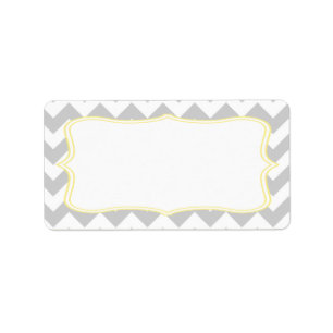 1.25"x2.75" Mailing Address Chevron Stripe Grey Label