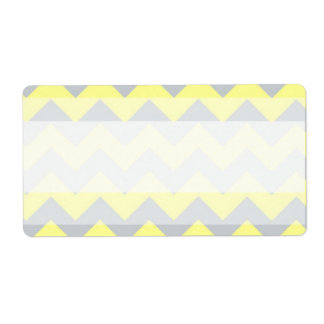 1.25"x2.75" Mailing Address Chevron Yellow & Grey