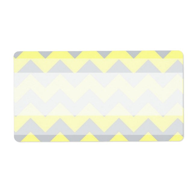 1.25"x2.75" Mailing Address Chevron Yellow & Grey (Front)