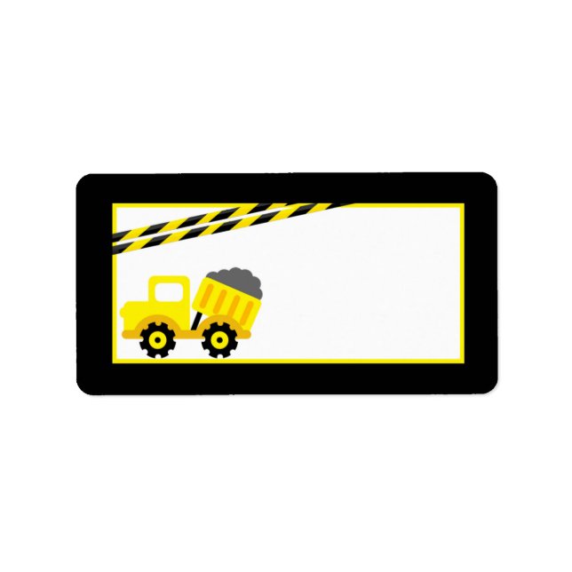 1.25"x2.75" Mailing Address Construction Yellow Label (Front)