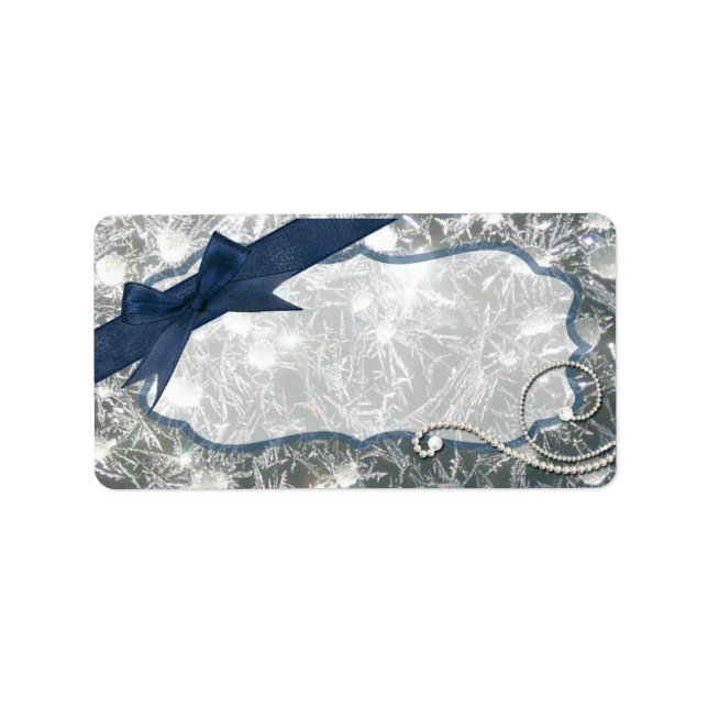 1.25"x2.75" Mailing Address Cracked Ice Winter Label (Front)