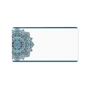 1.25" x2.75" Mailing Address Deep Moroccan Blue Label