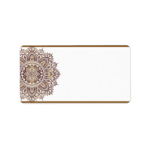 1.25" x2.75" Mailing Address Deep Moroccan Brown Label