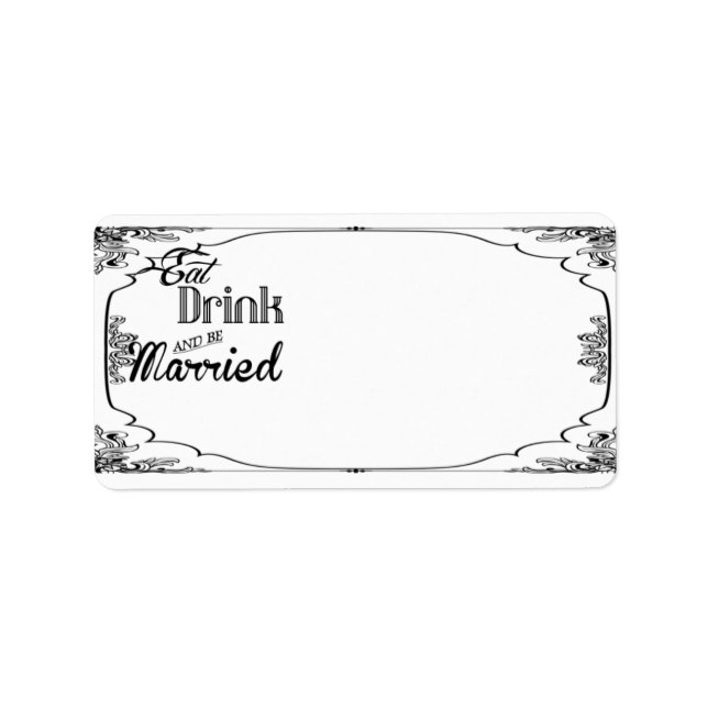 1.25"x2.75" Mailing Address Eat Drink Be Married Label (Front)