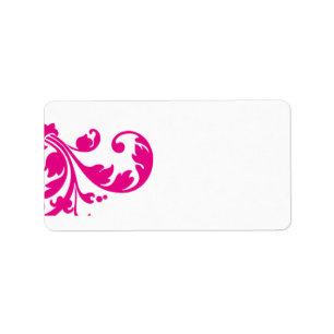 1.25"x2.75" Mailing Address Hot Pink Floral Label