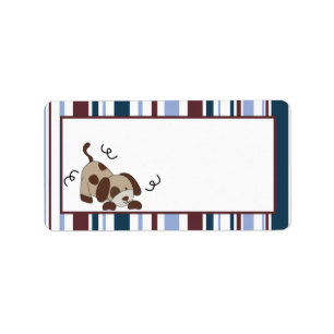 1.25"x2.75" Mailing Address Lil League Puppy Dog Label