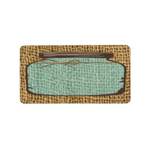 1.25"x2.75" Mailing Address Mason Jar Burlap Count Label