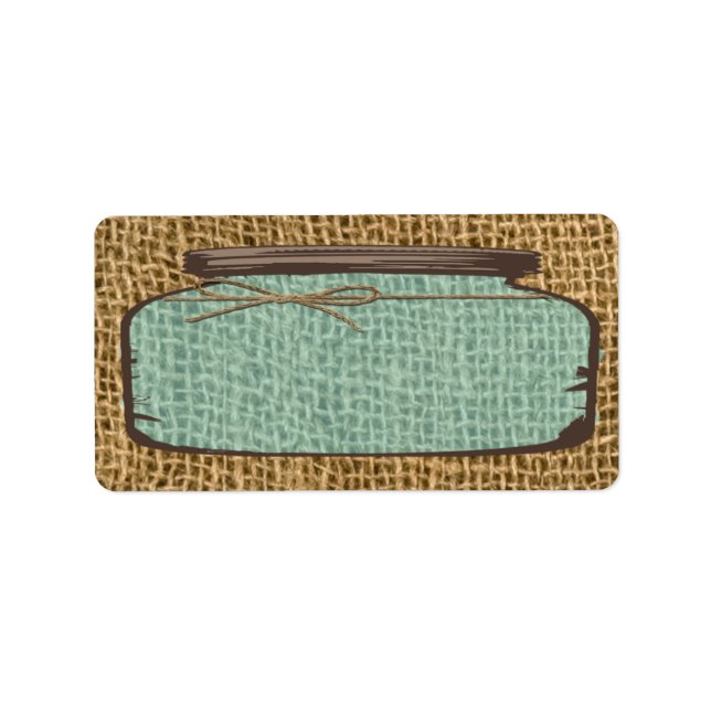 1.25"x2.75" Mailing Address Mason Jar Burlap Count Label (Front)
