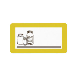 1.25"x2.75" Mailing Address Mason Jar Country Rust Label