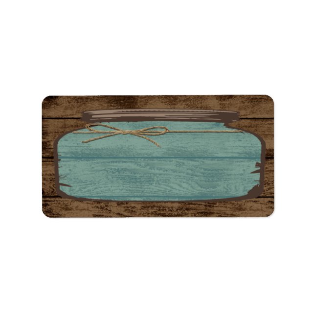 1.25"x2.75" Mailing Address Mason Jar Wood Count Label (Front)