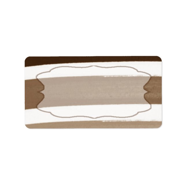 1.25"x2.75" Mailing Address Ombre Stripe Brown Label (Front)
