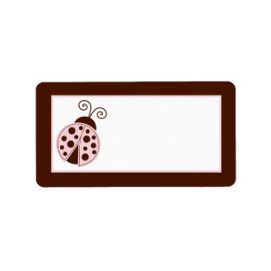 1.25"x2.75" Mailing Address Pink Ladybug Label